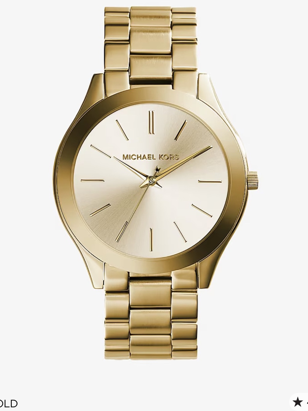 Michael Kors Gold-Tone Runway Watch